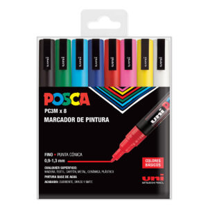 Marcador De Agua Uni Posca Pc3M C/8 Col Surt
