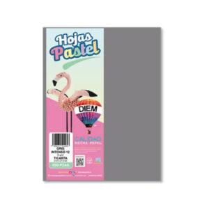 Papel Carta Diem Hojas De Color Pastel 75 Gr Gris Intenso 12 C/ 25 H