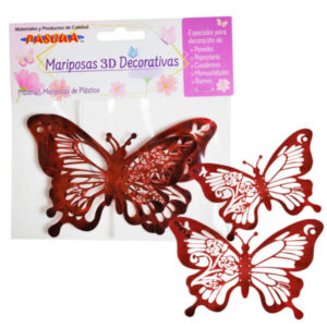 Mariposa Pascua 3D Deco C/2 Rojo
