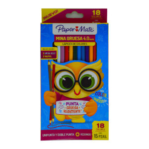 Lápices De Colores Paper Mate Redondo Mina 4 Mm C/15