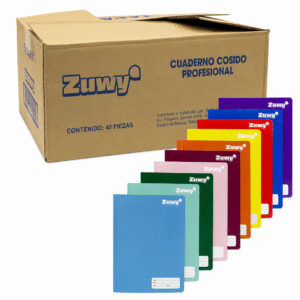 Cuaderno Profesional Cosido Zuwy 100 Hojas Rayas: Caja Con 40 Pzas