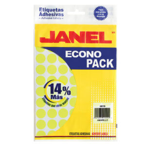 Etiqueta Adhesiva Janel Econopack Fluor 00 19 # 28 Amarilla