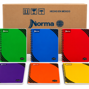 Cuaderno Profesional Con Espiral Norma Uno 100 Hojas Cuadro Chico (5 mm): Caja Con 25 Pzas