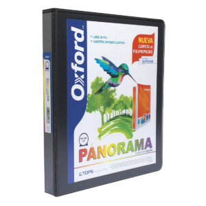 Carpeta Oxford Panorama 1 Pulg Herraje Redondo Negra